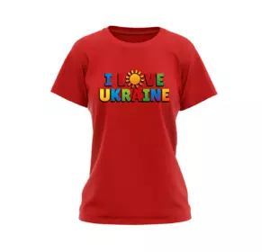 Футболка женская "I love Ukraine"  Разные цвета и размеры.